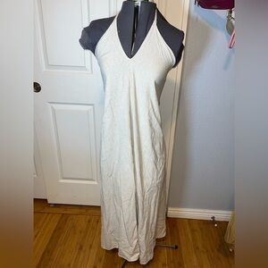 Elegant Cream Halter Backless Dress